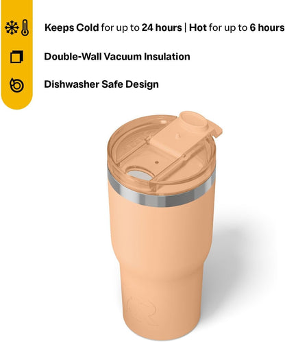 RTIC 20oz Essential Tumbler with Lid, Ceramic Lined, Insulated, Stainless Steel, Metal, Double Wall Vacuum-Insulation, Travel Cup for Iced Coffee, Tea, Hot and Cold Drink, Graphite