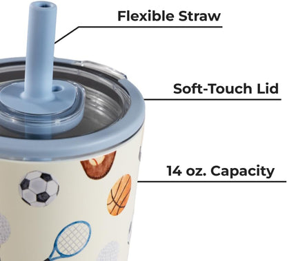 HydroJug Everyday Tumbler 20 oz – Ceramic-Lined Insulated Tumbler with Straw and Soft-Touch Lid, Cup Holder Friendly, Double-Wall Vacuum Insulation, Reusable Travel Cup – Rodeo