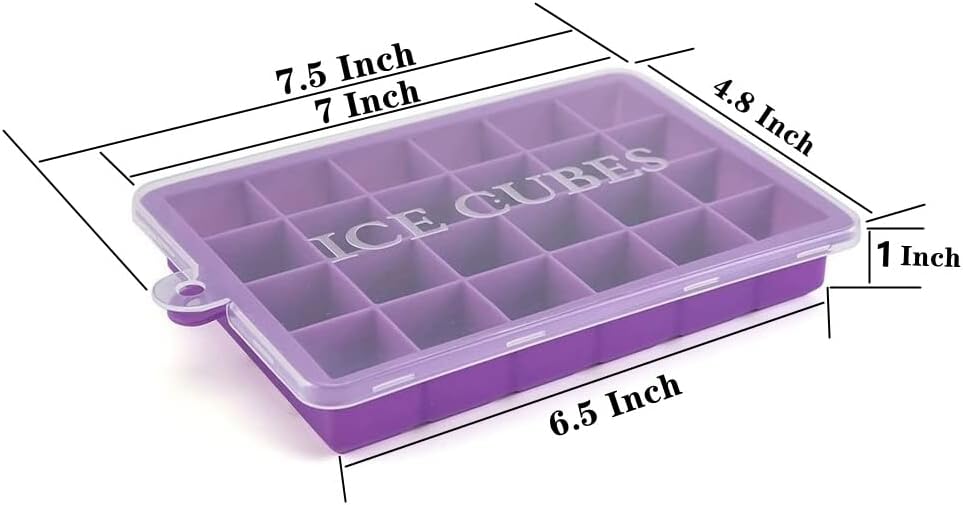 TAO CICADA Ice Cube Tray, 3 Pack Silicone Ice Cube Molds, Ice Cube Trays, Silicone Ice Trays, Easier to Release, BPA Free for Alcohol/Coffee/Beverages (Pink, Light blue, Purple)
