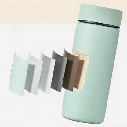 Insulated Water Bottle with Tea Infuser, Stainless Steel Insulated Flask, Leak Proof ，Vacuum Tumbler for Coffee, Tea and Drinks, BPA Free, Keeps Drinks Hot or Cold, 11oz (Green)