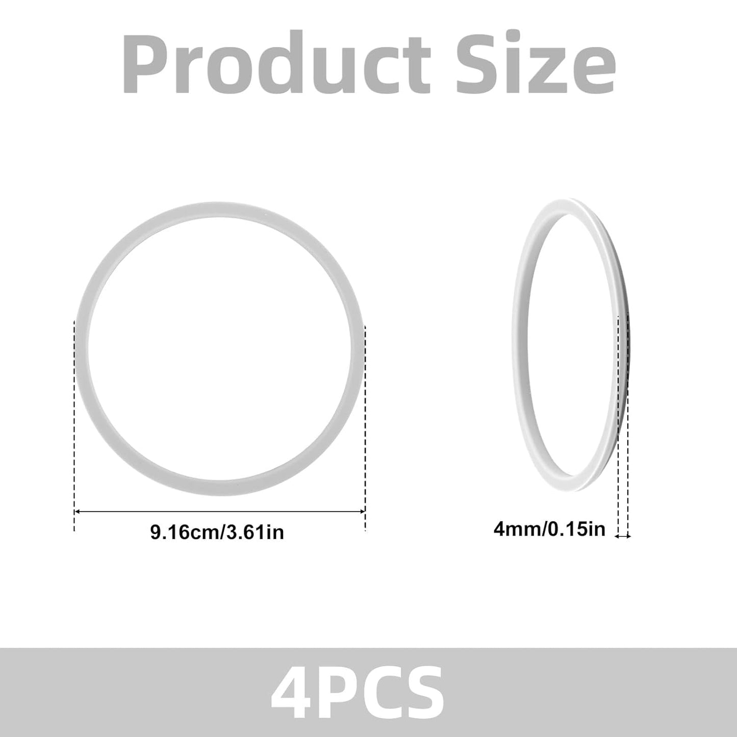 BOXOB 4pcs Gasket Replacement for Owala 40oz Tumbler, Silicone O Ring Water Bottle Ring Seal Lid Gasket Replacement Parts Accessories Compatible with Owala 40oz Stainless Steel Cup (Grey)