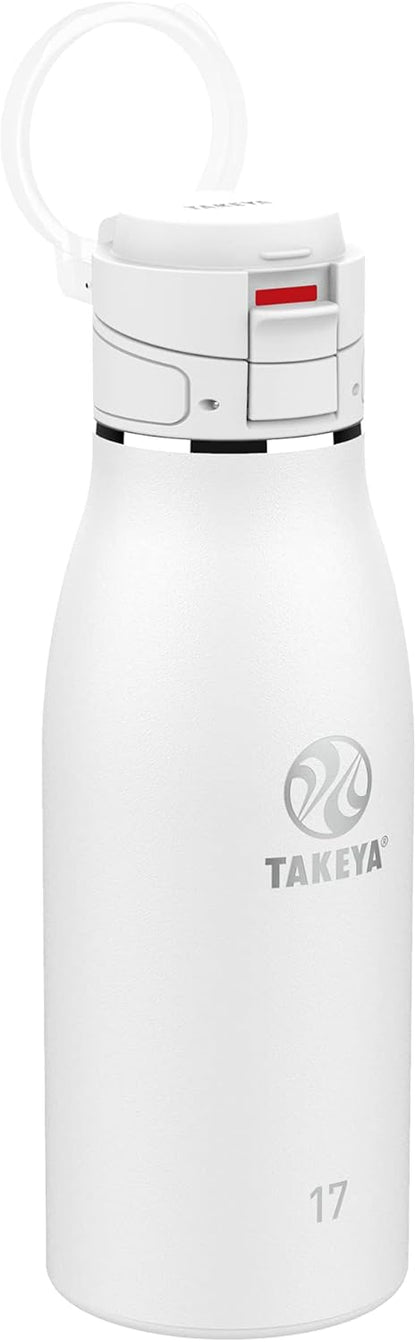 Takeya 17 oz Traveler Stainless Steel Insulated Travel Coffee Mug with Locking Leak Proof Lid, Premium Quality, BPA Free, Arctic