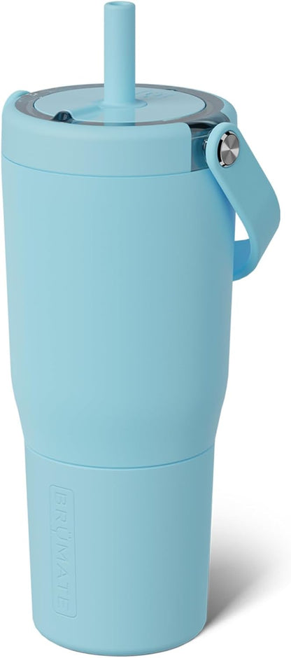 BrüMate Resa 35oz 100% Leakproof Tumbler w/Handle & Straw | Flexible SoftSip Straw | Silicone Sleeve for Durability | Stainless Steel | Cup Holder & Travel Friendly Water Bottle (Java)