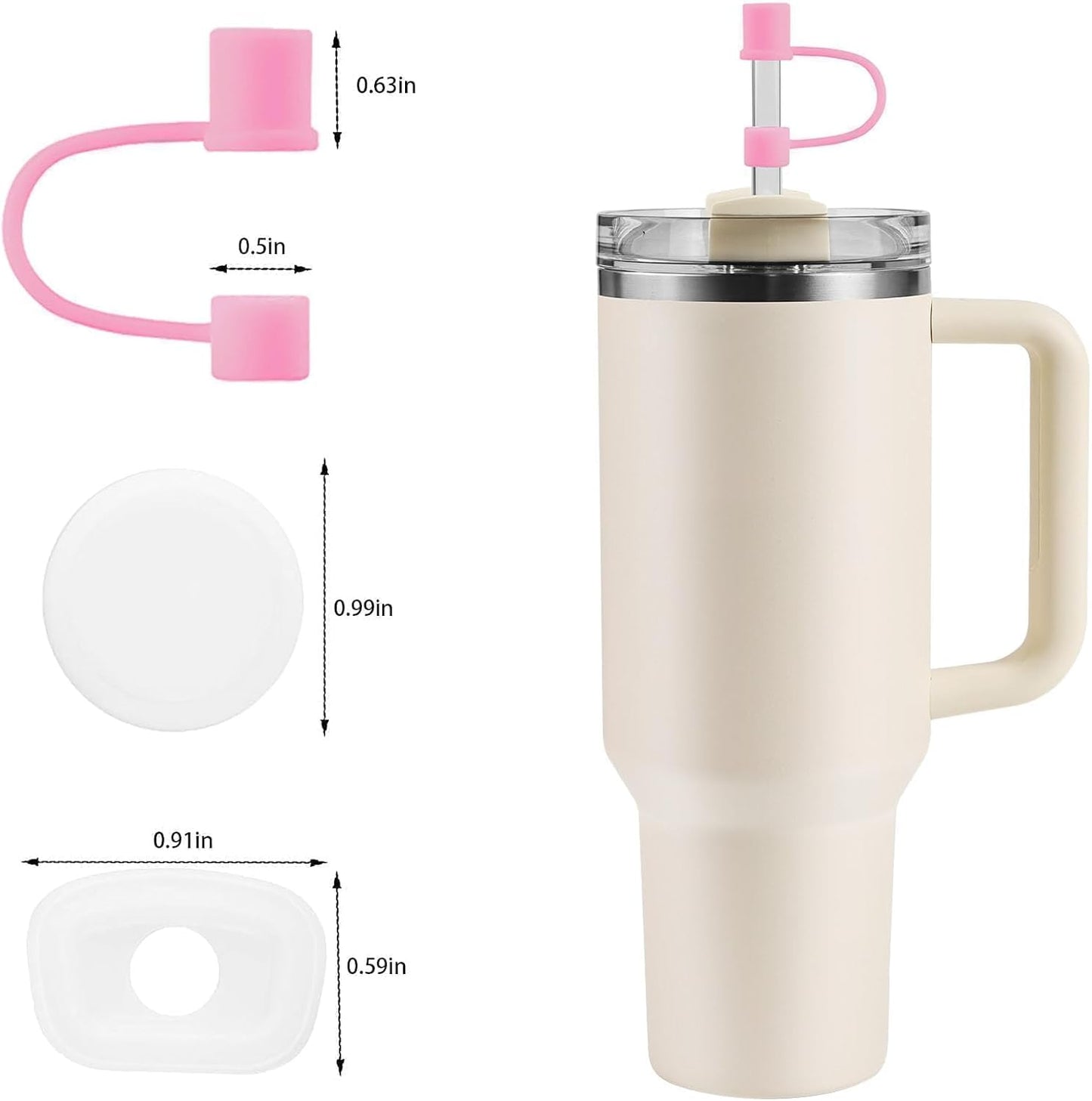 MOLOSLEEVE 21 Colors Straw Toppers Include A Set of Leak-proof Plugs, for Stanley Straw Covers Cap for Stanley Cup 2.0 30oz, 40oz, Silicone, Dust-Proof （Clear）