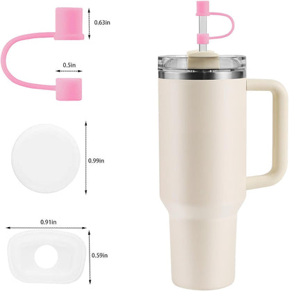 MOLOSLEEVE 21 Colors Straw Toppers Include A Set of Leak-proof Plugs, for Stanley Straw Covers Cap for Stanley Cup 2.0 30oz, 40oz, Silicone, Dust-Proof （Clear）