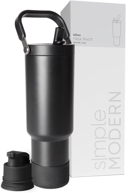 Simple Modern Trek Pivot | 40oz Flip Straw Tumbler with Handle | Water Bottle & Boot | Interchangeable Straw & Chug Lids | Insulated Stainless Steel Jug | Gym Sports Outdoors | Forest - Colors A