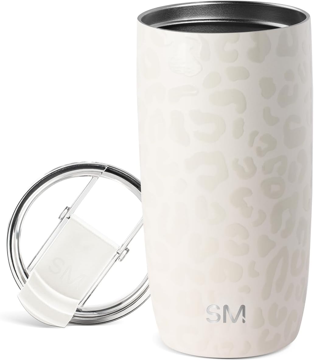 Simple Modern Voyager Tumbler with Flip Lid | Travel Coffee Mug | Insulated Stainless Steel Cold Brew Iced or Hot Coffee Cup | Gifts for Women Men Her Him | 16oz, Almond Birch