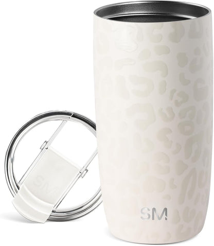 Simple Modern Voyager Tumbler with Flip Lid | Travel Coffee Mug | Insulated Stainless Steel Cold Brew Iced or Hot Coffee Cup | Gifts for Women Men Her Him | 16oz, Almond Birch