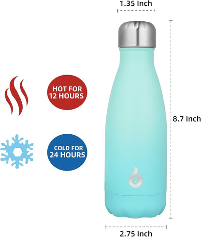 BJPKPK Insulated Water Bottle 12oz Small Stainless Steel Water Bottles Reusable Metal Thermal Keep Cold and Hot,Dreamy Purple - Colors B