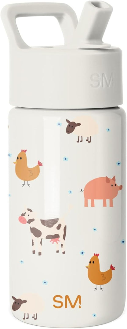 Simple Modern Kids Water Bottle with Straw Lid | 14oz Insulated Stainless Steel Kids Tumbler & Spill Proof Toddler Cup for School, Girls, Boys | Summit | Chloe Floral - Colors B