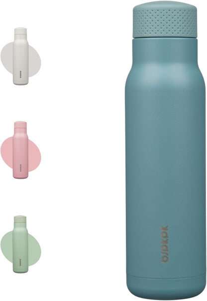 BJPKPK Stainless Steel Water Bottle,21oz insulated Reusable Bottle,Leakproof Metal Thermal Flask Double Wall,Keep Drinks Cold and Hot,Mint Green