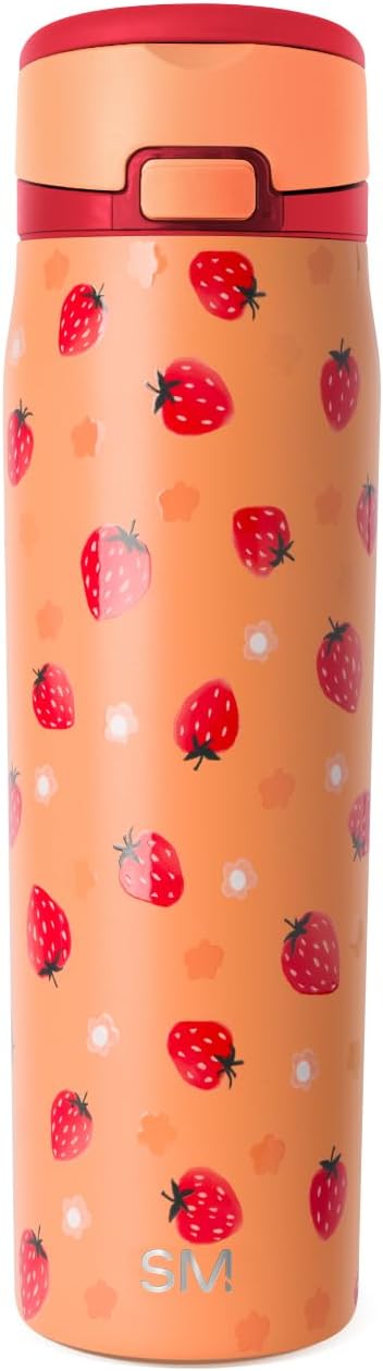 Simple Modern Mesa Loop Water Bottle with Covered Straw and Handle | 24oz Cup Holder Friendly Insulated Stainless Steel Bottles for Travel, Sports and School | Iris Sage - Colors A