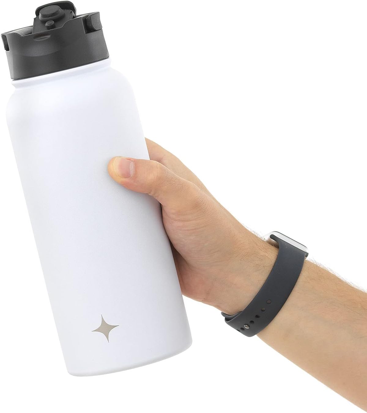 JoyJolt Triple Insulated Water Bottle with Straw Lid AND Flip Lid! 22oz Water Bottle, 12 Hour Hot/Cold Vacuum Insulated Stainless Steel Water Bottle. BPA-Free Leakproof Water Bottles - Thermos Bottle