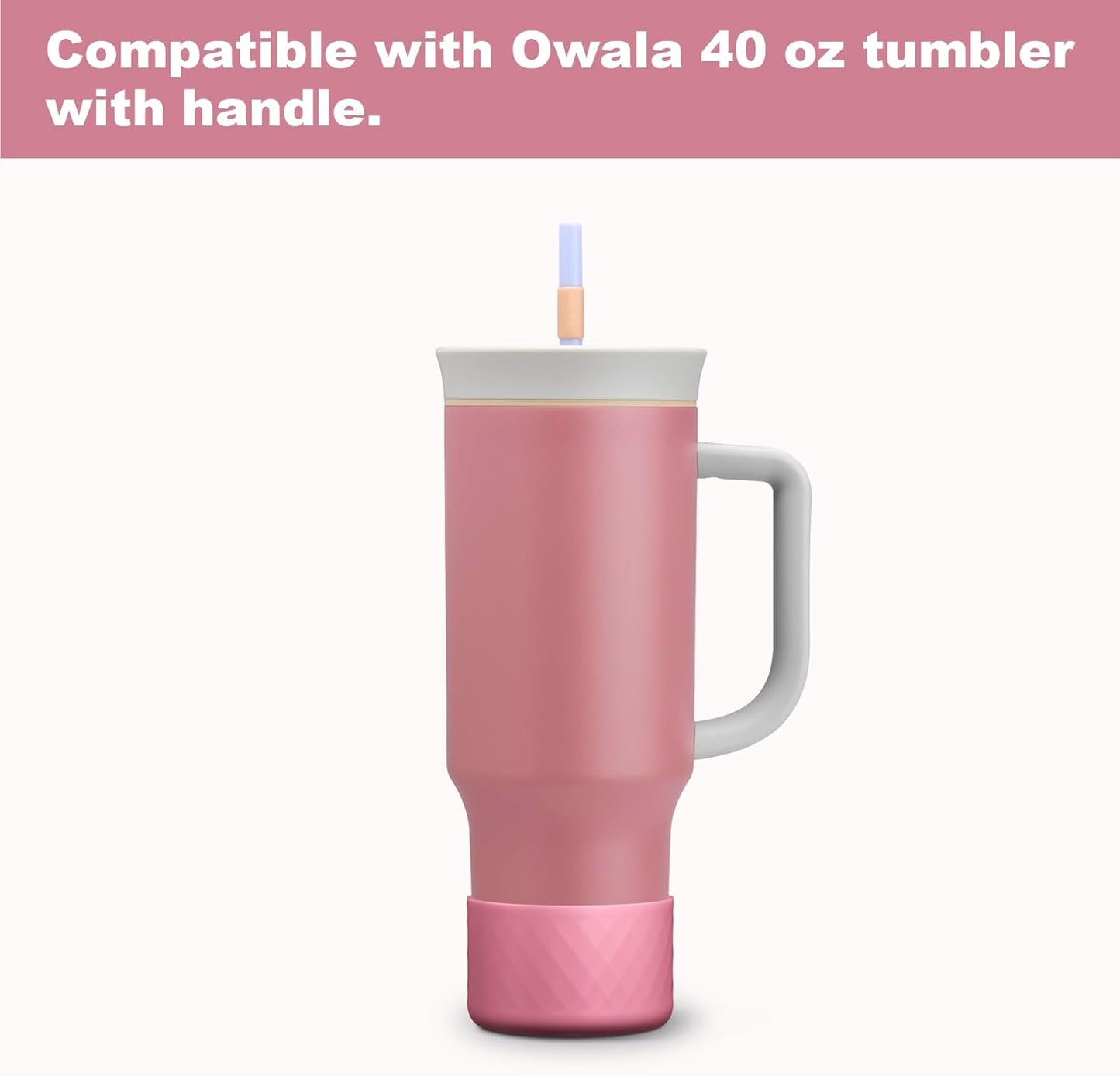 Silicone Boot for Owala 40 oz Tumbler with Handle, Anti-Slip Protective Sleeve for Stainless Steel Triple Layer Insulated Travel Tumbler Accessories