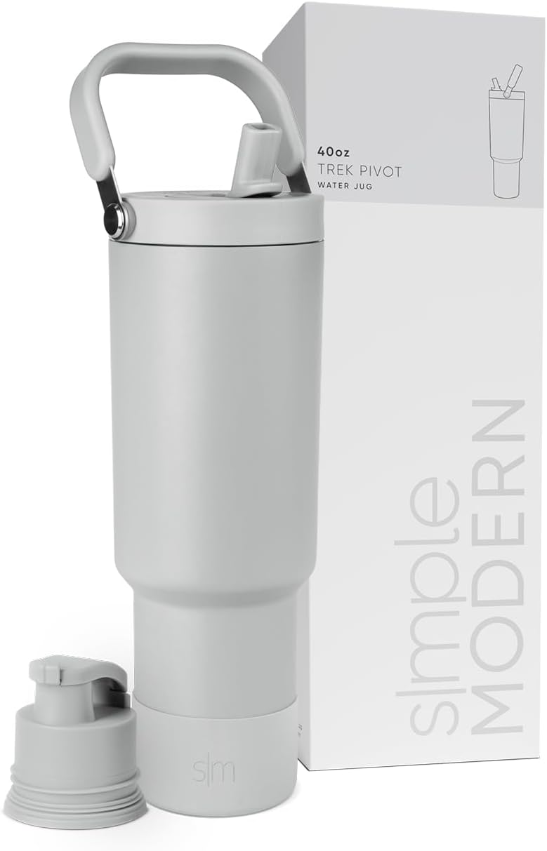 Simple Modern Trek Pivot | 40oz Flip Straw Tumbler with Handle | Water Bottle & Boot | Interchangeable Straw & Chug Lids | Insulated Stainless Steel Jug | Gym Sports Outdoors | Forest - Colors B