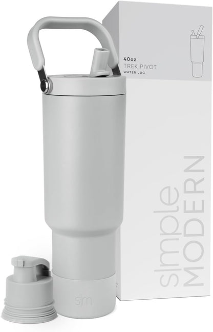 Simple Modern Trek Pivot | 40oz Flip Straw Tumbler with Handle | Water Bottle & Boot | Interchangeable Straw & Chug Lids | Insulated Stainless Steel Jug | Gym Sports Outdoors | Forest - Colors B