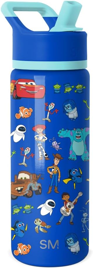Simple Modern Disney Minnie Mouse Kids Water Bottle with Straw Lid | 14oz Insulated Stainless Steel Kids Tumbler & Spill Proof Toddler Cup for School, Girls, Boys | Summit | Minnie Mouse Fun - Colors B