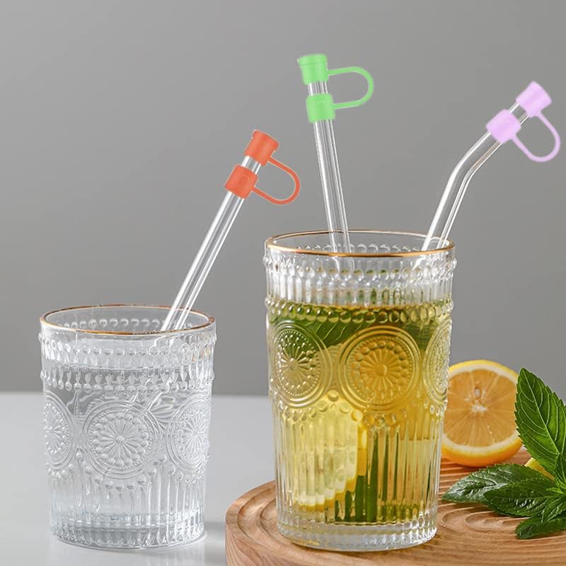 (12 Packs) Suit for 6-7mm Straw Cover Silicone Caps Simple 7MM Colorful Straw Plug Topper Dust Proof Tips