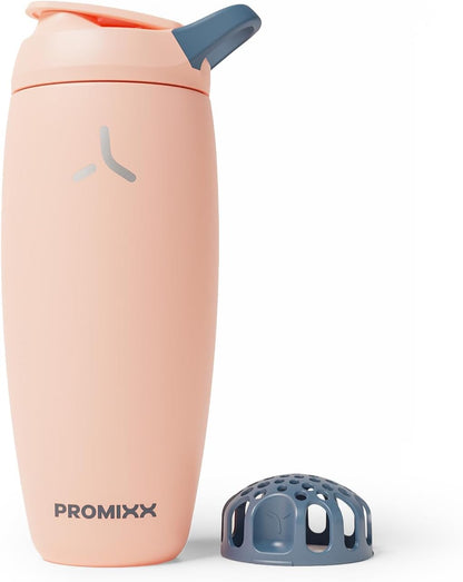 Promixx Pursuit Insulated Shaker Bottle – 18oz Double-Wall Stainless Steel Protein Mixer with Snap-Fit Agitator for Smooth Ice-Cold Shakes – Leak-Proof Gym Shaker Cup for Fitness – Midnight Blue