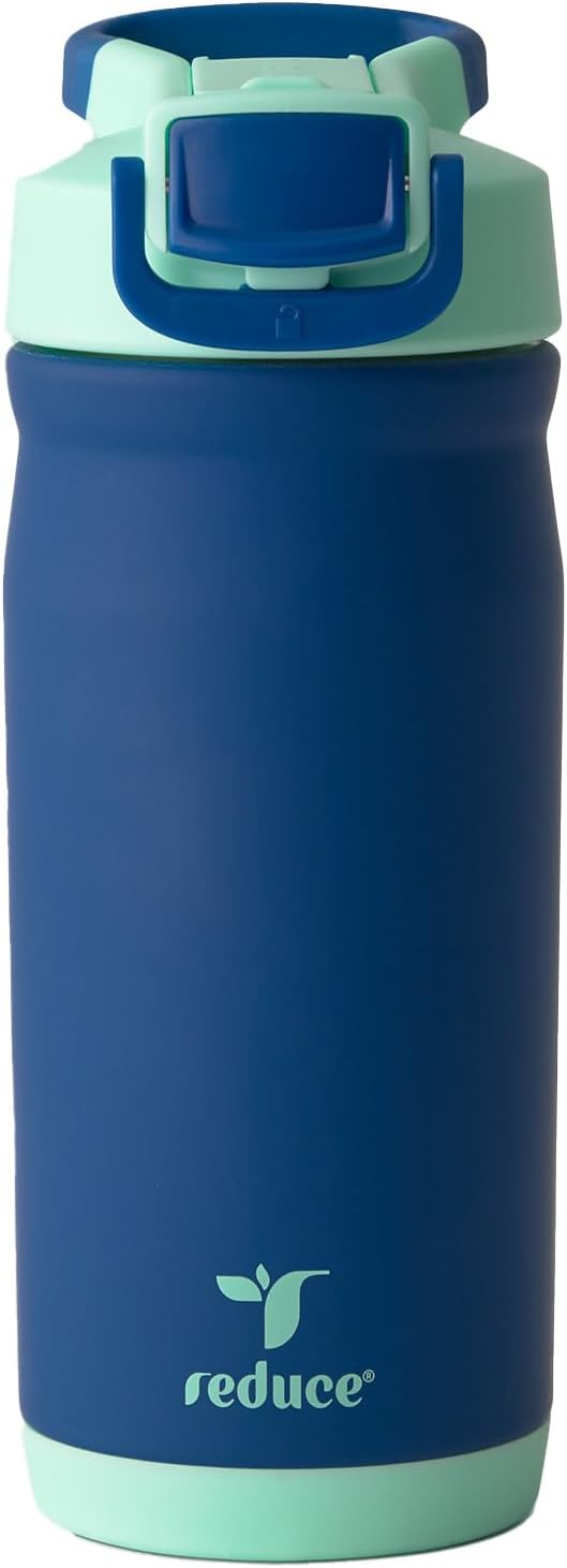 Reduce Hydrate Pro Kids 14oz Stainless Steel Insulated Water Bottle w/Straw – Spill Proof Tumbler for Kids – 30 Hour Cold Retention – Dishwasher Safe Leak-Proof Design - Abstract Flowers
