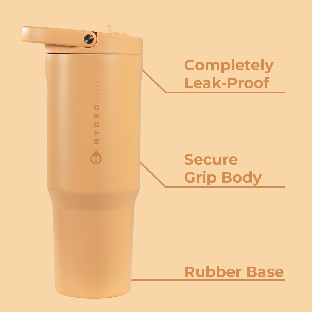 HydroJug Sport - Stainless Steel Tumbler with Straw, Vacuum Insulated, 40oz Leakproof Water Bottle, Ergonomic Design, Reusable, Dishwasher Safe, Rubber Base, Durable for Gym or Outdoors, Sage