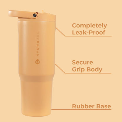 HydroJug Sport - Stainless Steel Tumbler with Straw, Vacuum Insulated, 40oz Leakproof Water Bottle, Ergonomic Design, Reusable, Dishwasher Safe, Rubber Base, Durable for Gym or Outdoors, Sage