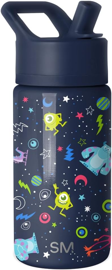 Simple Modern Disney Minnie Mouse Kids Water Bottle with Straw Lid | 14oz Insulated Stainless Steel Kids Tumbler & Spill Proof Toddler Cup for School, Girls, Boys | Summit | Minnie Mouse Fun - Colors A