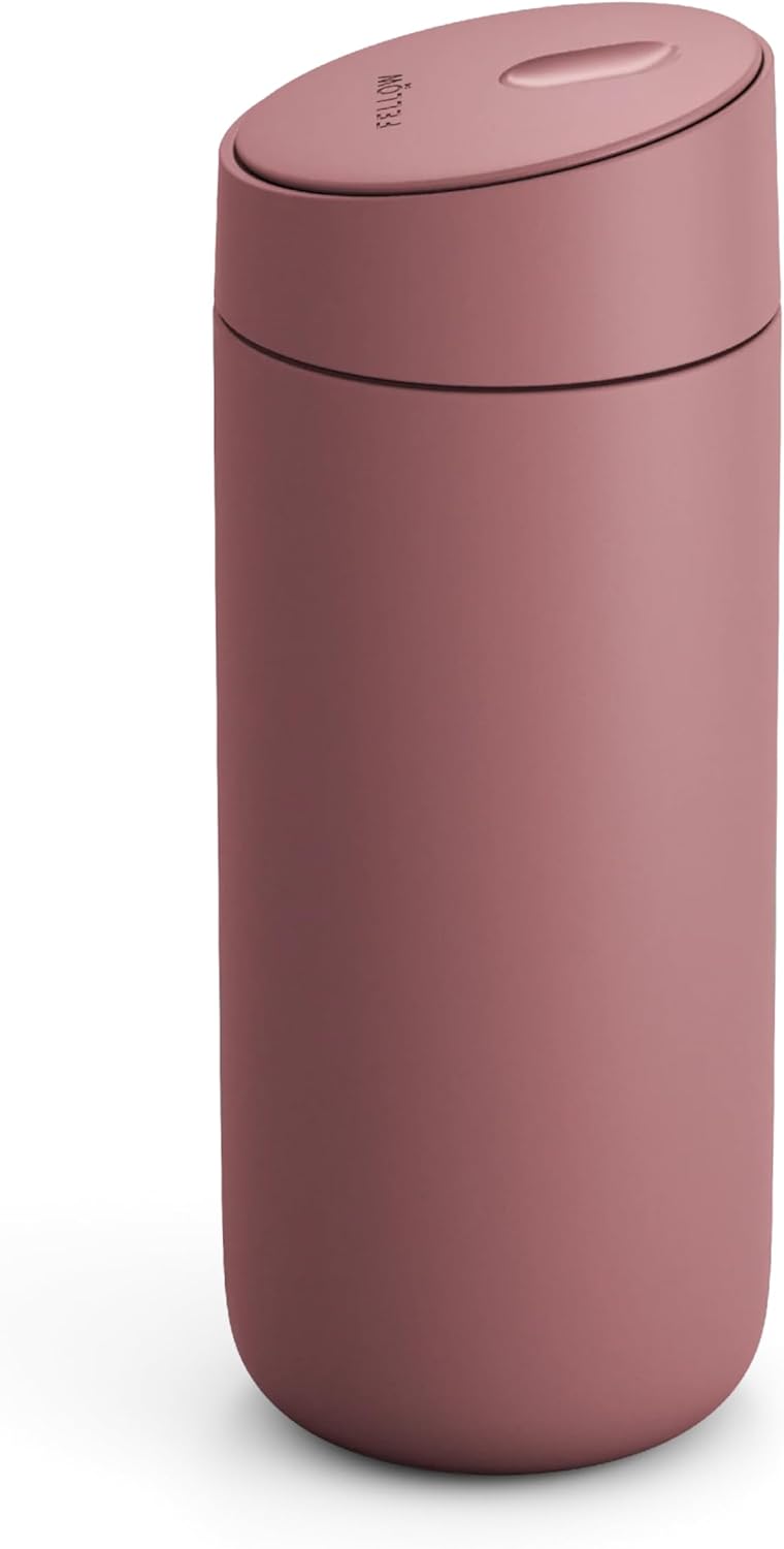 Fellow 16 oz Carter Slide Ceramic Lined Coffee Travel Mug – One-Handed Slide Lid, Vacuum Insulated Stainless Steel, Leak-Proof, Hot 6 Hours Cold 6 Hours, BPA-Free, Dishwasher Safe, Hazy Blue