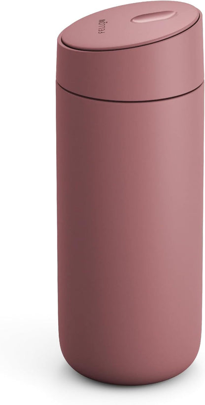 Fellow 16 oz Carter Slide Ceramic Lined Coffee Travel Mug – One-Handed Slide Lid, Vacuum Insulated Stainless Steel, Leak-Proof, Hot 6 Hours Cold 6 Hours, BPA-Free, Dishwasher Safe, Hazy Blue