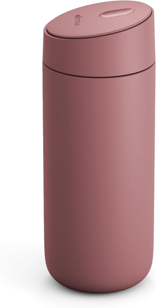 Fellow 16 oz Carter Slide Ceramic Lined Coffee Travel Mug – One-Handed Slide Lid, Vacuum Insulated Stainless Steel, Leak-Proof, Hot 6 Hours Cold 6 Hours, BPA-Free, Dishwasher Safe, Hazy Blue