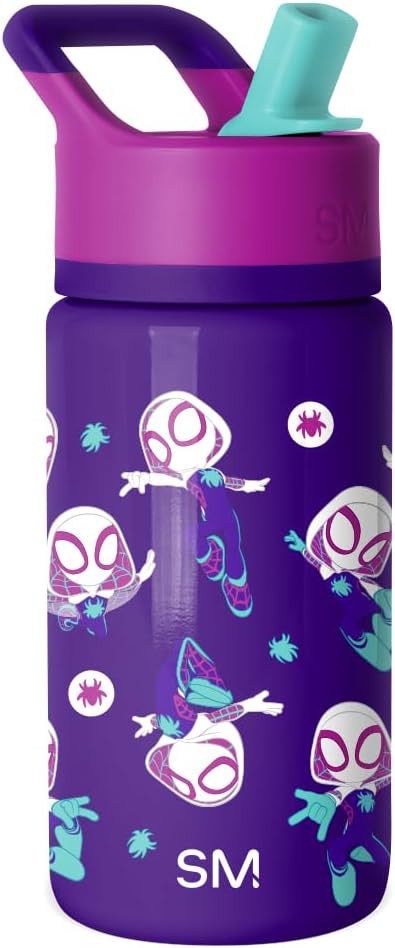 Simple Modern Disney Minnie Mouse Kids Water Bottle with Straw Lid | 14oz Insulated Stainless Steel Kids Tumbler & Spill Proof Toddler Cup for School, Girls, Boys | Summit | Minnie Mouse Fun - Colors A