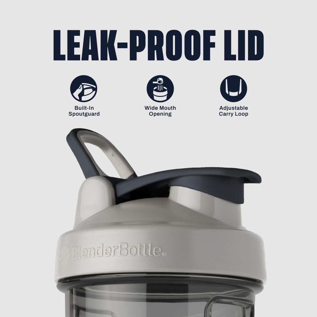 BlenderBottle Shaker Bottle Pro Series Perfect for Protein Shakes and Pre Workout, 24-Ounce, Black