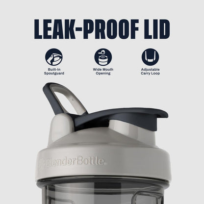 BlenderBottle Shaker Bottle Pro Series Perfect for Protein Shakes and Pre Workout, 24-Ounce, Black