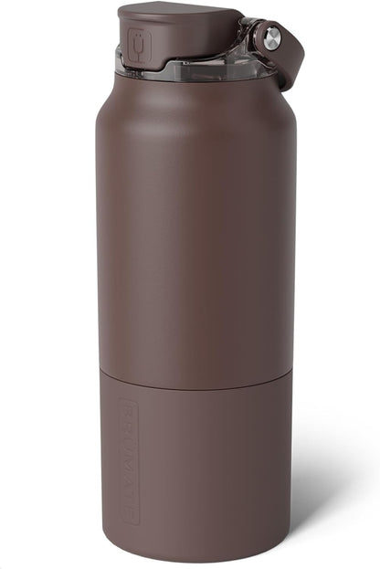 BrüMate Rise 25oz Water Bottle With 100% Leakproof Covered Silicone Straw | Insulated Stainless Steel Water Bottle | Cup-Holder Friendly | Fast Flow | Soft Sip Silicone Spout | BPA-Free (Rose Taupe)