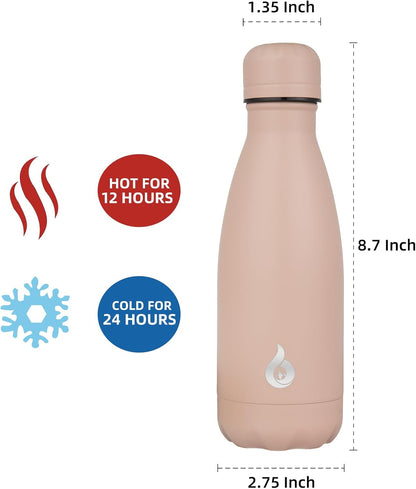 BJPKPK Insulated Water Bottle 12oz Small Stainless Steel Water Bottles Reusable Metal Thermal Keep Cold and Hot,Dreamy Purple - Colors A