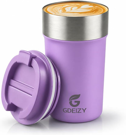 17oz Double Wall Stainless Steel Vacuum Insulated Travel Mug, Spill-Proof & Leak-Proof Coffee Mug, BPA-Free Reusable Coffee Cup for Hot & Cold Drinks, Black (Black)