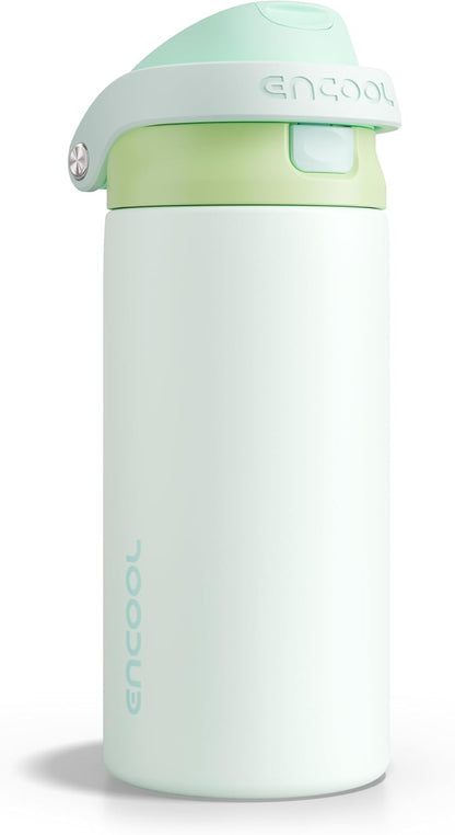 ENCOOL Leakproof Insulated Water Bottle with Straw Dual-Sip Water Bottle Bag-Safe Design for Work, Commute & Gym – Keeps Drinks Cold All Day, 24 oz, Lemonade Pink - Colors B