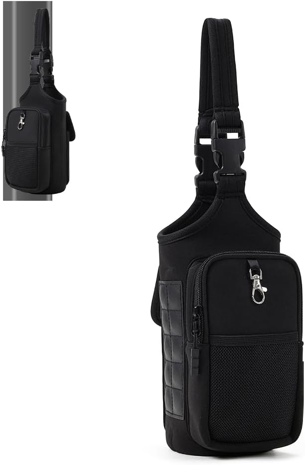 VAKAER Magnetic Gym Bag, Water Bottle Carrier Holder with Phone Pocket & Adjustable Strap,10 Ultra-Strong Magnets Stick to Fitness equipment, Workout Accessories Pouch for Women & Men