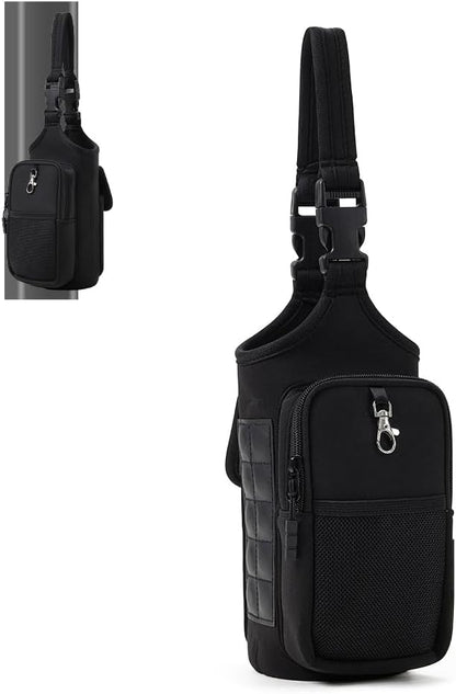 VAKAER Magnetic Gym Bag, Water Bottle Carrier Holder with Phone Pocket & Adjustable Strap,10 Ultra-Strong Magnets Stick to Fitness equipment, Workout Accessories Pouch for Women & Men