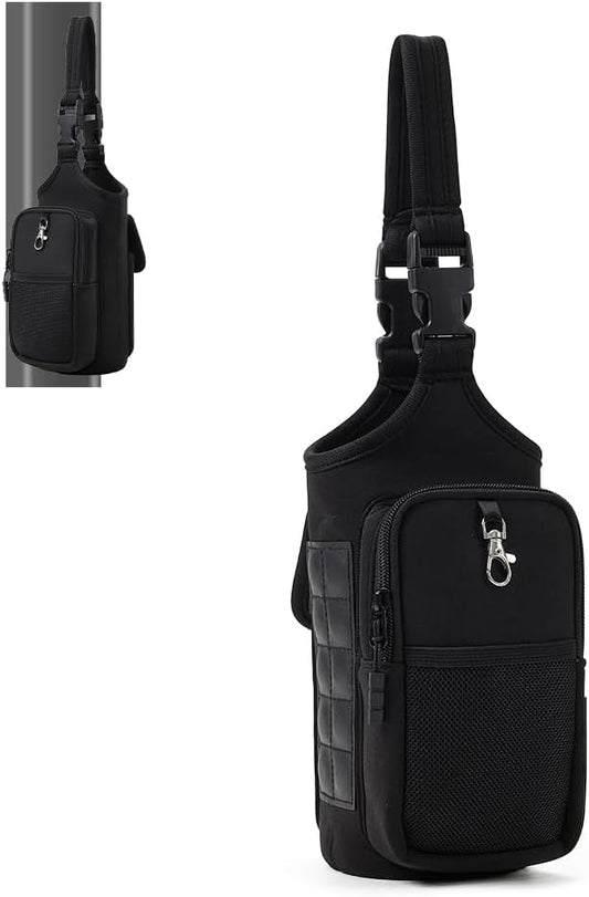 VAKAER Magnetic Gym Bag, Water Bottle Carrier Holder with Phone Pocket & Adjustable Strap,10 Ultra-Strong Magnets Stick to Fitness equipment, Workout Accessories Pouch for Women & Men