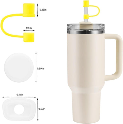 MOLOSLEEVE 21 Colors Straw Toppers Include A Set of Leak-proof Plugs, for Stanley Straw Covers Cap for Stanley Cup 2.0 30oz, 40oz, Silicone, Dust-Proof （Clear）