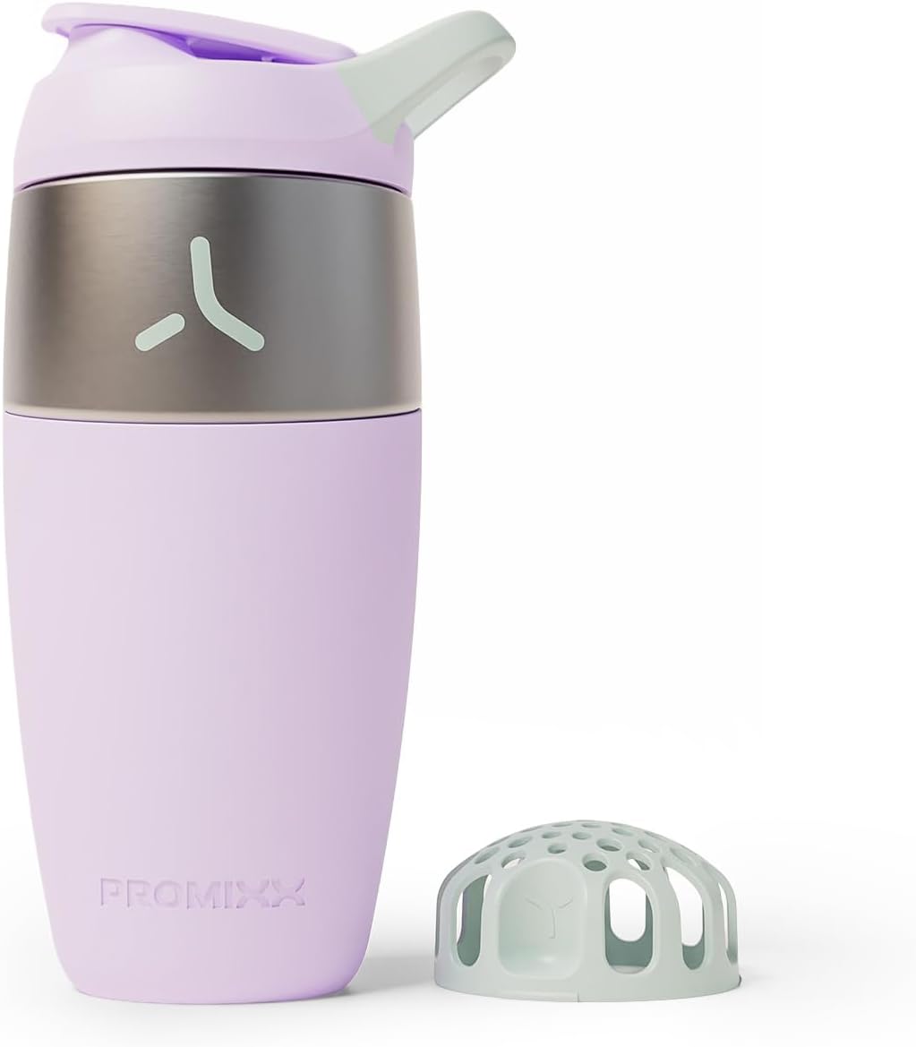 Promixx Pursuit Stainless Steel Shaker Bottle - 26oz Lightweight Metal Protein Mixer with Snap-Fit Agitator for Smooth Shakes - Leak-Proof Gym Shaker Cup for Fitness & Travel - Midnight Blue