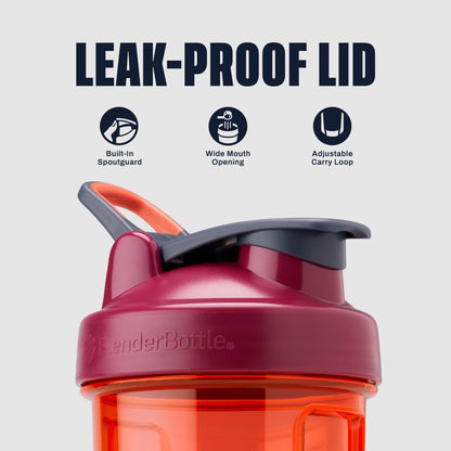 BlenderBottle Shaker Bottle Pro Series Perfect for Protein Shakes and Pre Workout, 24-Ounce, Black