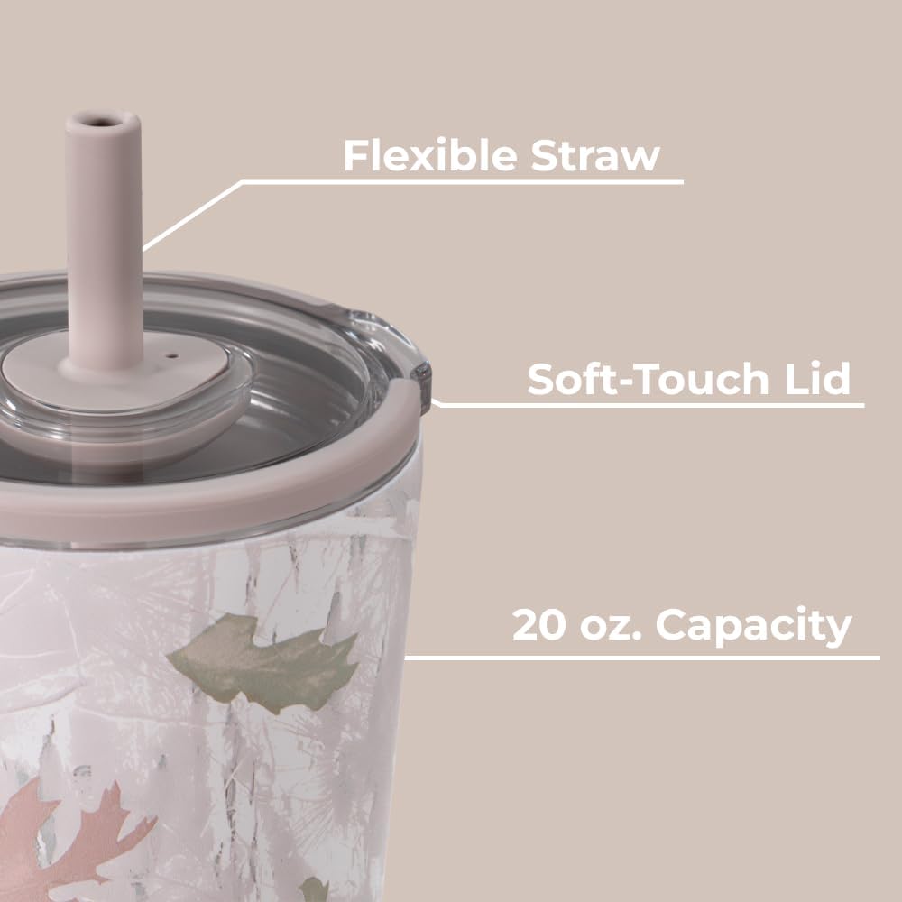 HydroJug Everyday Tumbler 20 oz – Ceramic-Lined Insulated Tumbler with Straw and Soft-Touch Lid, Cup Holder Friendly, Double-Wall Vacuum Insulation, Reusable Travel Cup – Rodeo