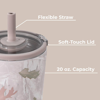 HydroJug Everyday Tumbler 20 oz – Ceramic-Lined Insulated Tumbler with Straw and Soft-Touch Lid, Cup Holder Friendly, Double-Wall Vacuum Insulation, Reusable Travel Cup – Rodeo