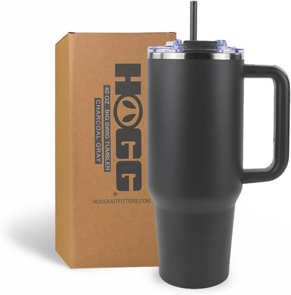 Hogg Big Swig 40 oz Tumbler with Handle and Straw - Red, 40oz Insulated Stainless Steel, Water Tumbler with Straw, Water Cup with Handle, Versatile Leak Proof Lid