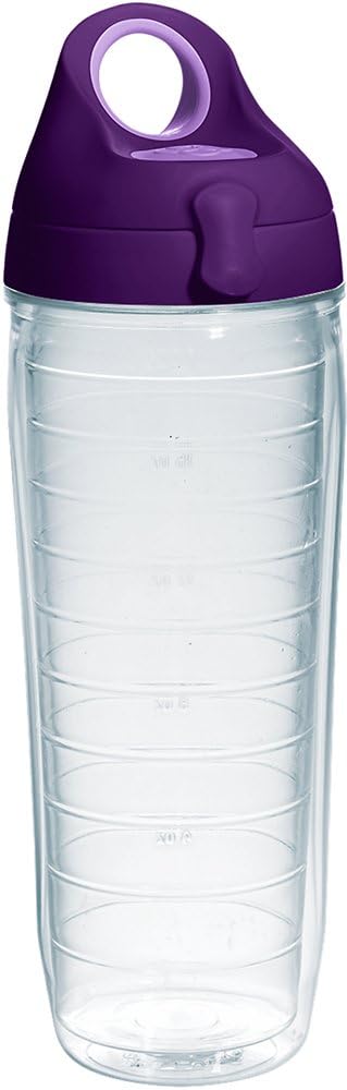 Tervis Clear & Colorful Lidded Made in USA Double Walled Insulated Tumbler Travel Cup Keeps Drinks Cold & Hot, 24oz, Black Lid, 1 Count (Pack of 1)