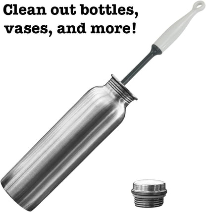 Iconikal 2-Pack Silicone Bottle Brush 12-Inch Gray - Flexible Non-Scratch Cleaner for Water Bottles, Tumblers, Shakers
