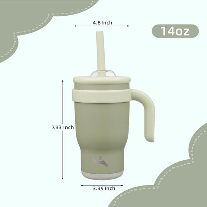 Konokyo 30 oz Tumbler with Side Handle, Insulated Water Bottle with Straw and 2 in 1 Lid, Stainless Steel Cup Travel Coffee Mug for Sports Office Gym,Purple