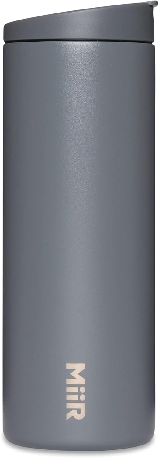 MiiR Flip Traveler 16oz - Double-Wall Vacuum Insulated with Flip Lid, BPA-Free Stainless Steel Construction, Insulated Tumbler for Hot or Cold Drinks